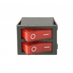 Rocker switch 2-circuit red 250V TES-43