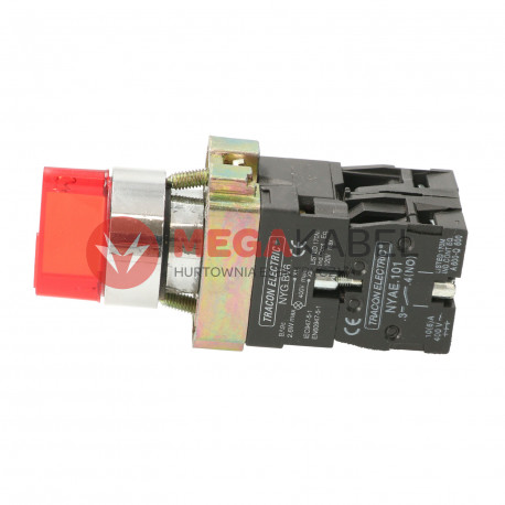 Przełącznik podświetlany LED czerwony 3A/400V BK5465P TRACON