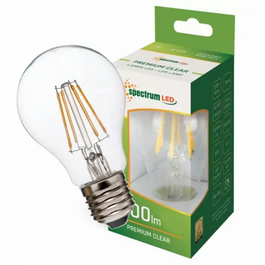 LED bulb GLS COG 6W clear neutral color E27 Spectrum