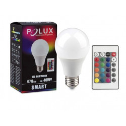 LED RGB SMART E27 bulb + remote control 6W Polux.
