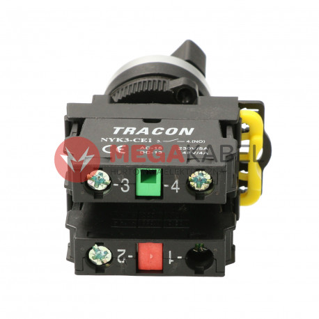 Przełącznik pokrętny 2-stanowy 1NO/1NC 5A NYK3-S21BK TRACON