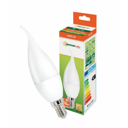 Żarówka LED E14 DECO świecowa 8W 230V ciepła WW SPECTRUM