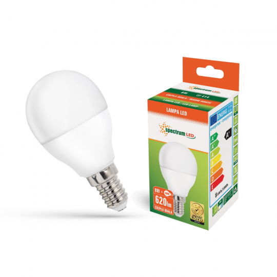 Żarówka LED kulka E14 8W barwa ciepła WOJ+14215 SPECTRUM