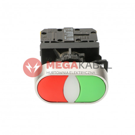 Przycisk sterowniczy 22mm czerwono zielony  2Z ST22-2KL-20- z samopowrotem SPAMEL