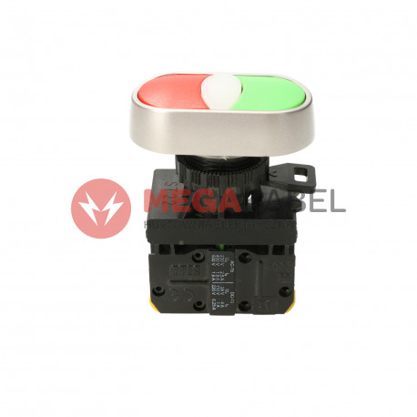 Przycisk sterowniczy 22mm czerwono zielony  2Z ST22-2KL-20- z samopowrotem SPAMEL
