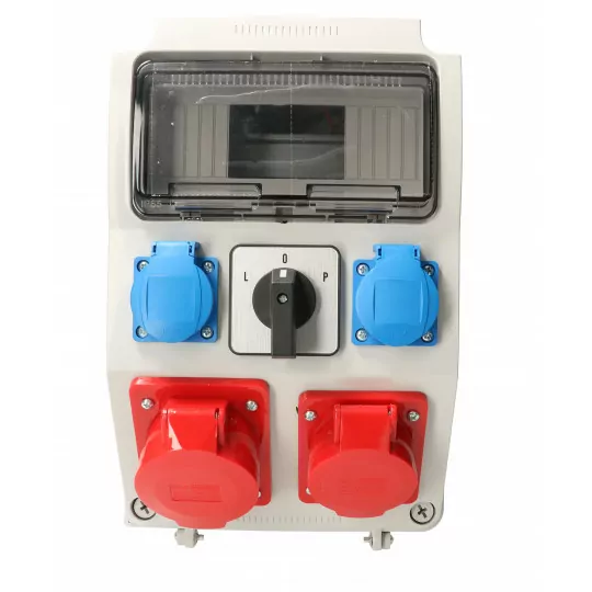 Rozdzielnica budowlana skrzynka L-P 1x32A/5 1x16A/5 2x230V okno 9 modułowe VIPLAST