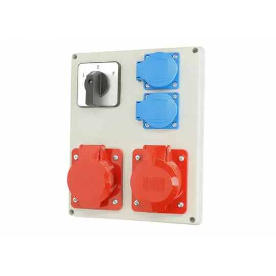 Rozdzielnica budowlana skrzynka zestaw R-BOX  L-P 1x32A/5 1x16A/5 2x230V Viplast