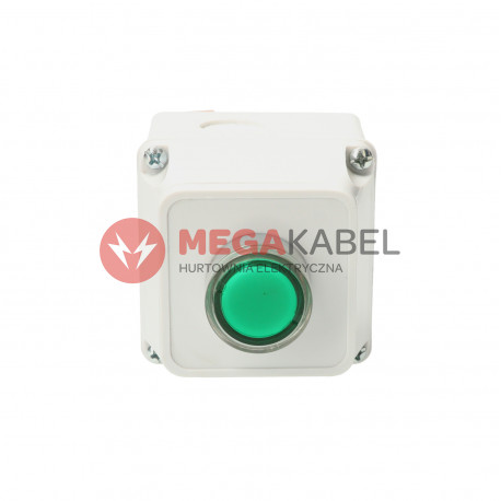 Illuminated green pushbutton with housing 230V 3A NYAE.101 TRACON