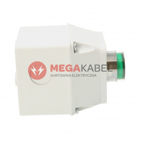 Przycisk podświetlany zielony z obudową  230V 3A NYAE.101 TRACON