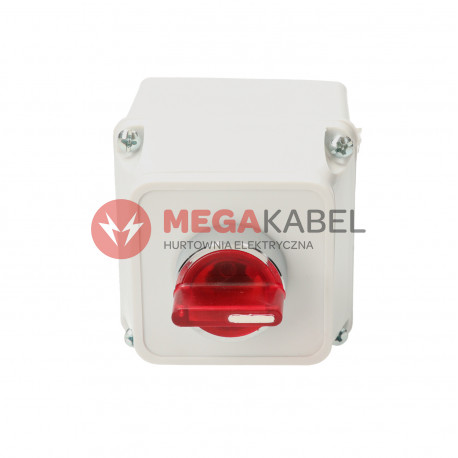 Przełącznik z obudowa podświetlany LED czerwony NC NO NYGBK2465PT TRACON