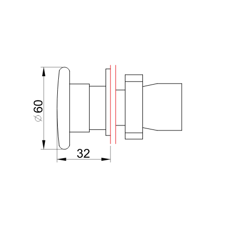 Emergency mushroom pushbutton red 1xNC 3A NYGBR42P TRACON