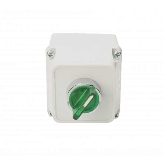 Pushbutton with housing illuminated green TRACON