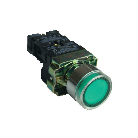 Green backlit pushbutton 1xNO 3A/230V NYGBW33Z TRACON