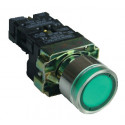 Green backlit pushbutton 1xNO 3A/230V NYGBW33Z TRACON
