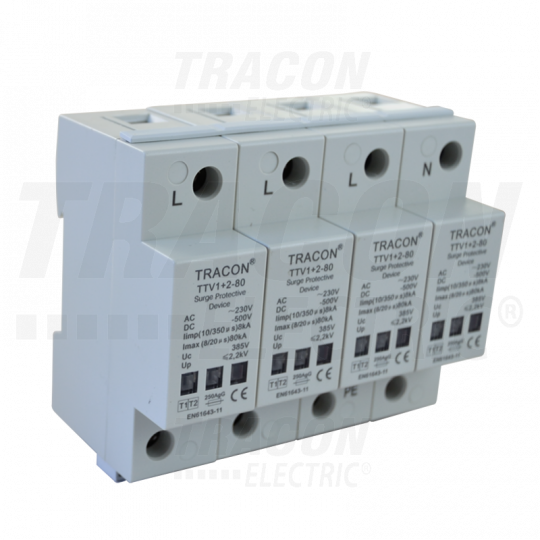 AC/DC surge arrester 1+2 shorted TTV1+2-80-4 TRACON
