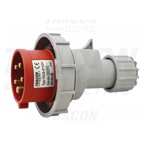 Power plug IP67 16A 400V 3P+N+E TICS-0152 Tracon Power plug IP67 16A 400V 3P+N+E TICS-0152 Tracon