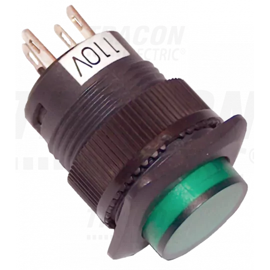 Pushbutton with indicator light mini green TRACON Pushbutton with indicator light mini green TRACON