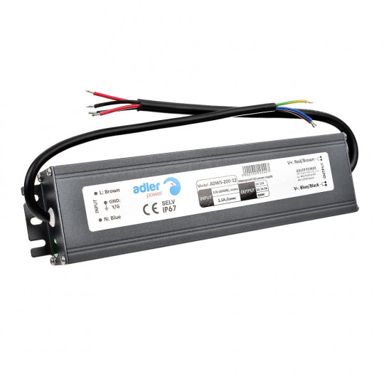 LED Switching Power Supply 12V 16,7A IP67 200W ADWS-200-12 Adler