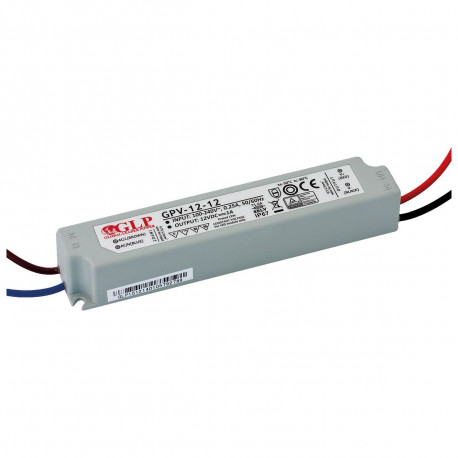 Zasilacz impulsowy 12W 12V 1A IP67 GPV-12-12 GLP
