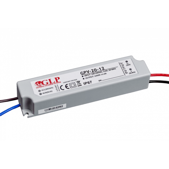 Switching power supply 20W 12V 1,67A IP67 GPV-20-12 GLP