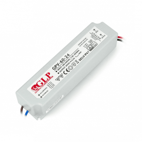 Switching power supply 24V 2,5A 60W IP67 GPV-60-24 MPL GLP