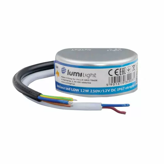 Zasilacz do LED LDW 20W 230V 12V IP67 do puszki fi60 LL3524 Lumilight Zasilacz do LED LDW 20W 230V 12V IP67 do puszki fi60 LL3524 Lumilight