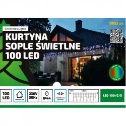 Kurtyna sople LED100/G/S multikolor zewnętrzne 4,25m OKEJLUX