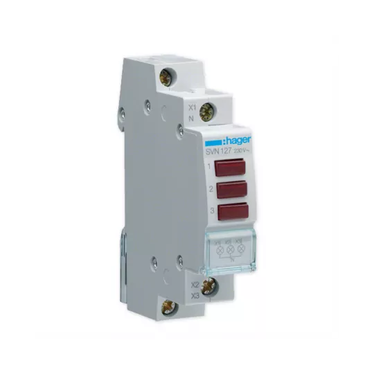 Lampka moduowa 3-fazowa czerwona SVN127 230V Hager