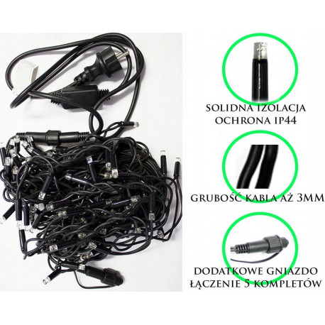 Kurtyna gwiezdna LED 100 niebieska zewnetrzne  8 FUNKCJI OKEJ LUX