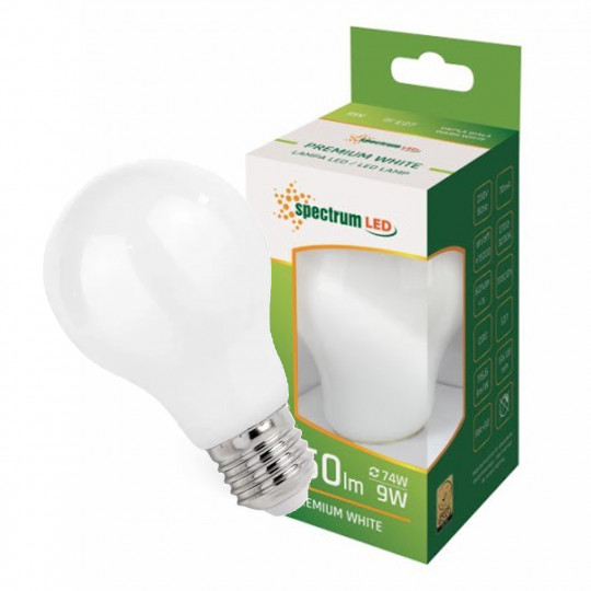 LED bulb GLS COG E27 9W milky WW Spectrum