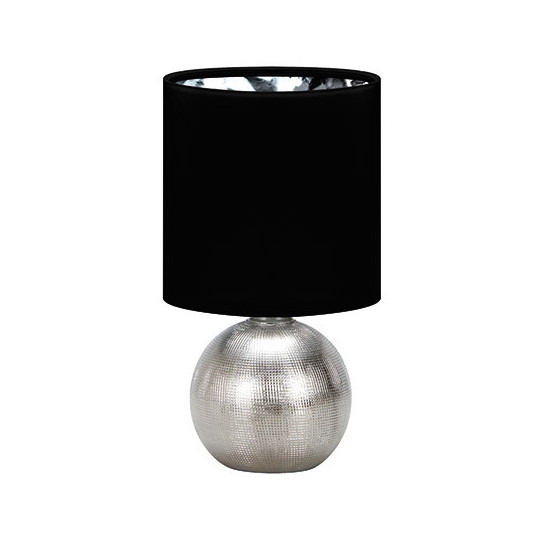 PERLO silver/black E14 03290 Struhm bedside lamp