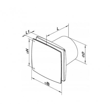 Axial fan 100 brushed aluminum and timer LDAT