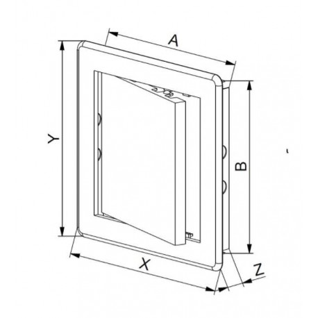 Closable plastic inspection door 450x450mm white DT17Z AWENTA
