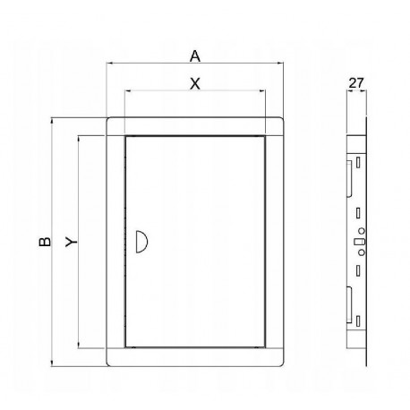 Inspection door with key 20x20 Karwasz