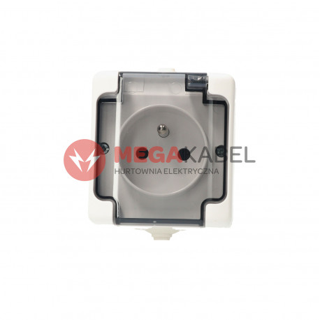 Breeze single socket with smoke flap 1814-32 white IP44 Kos