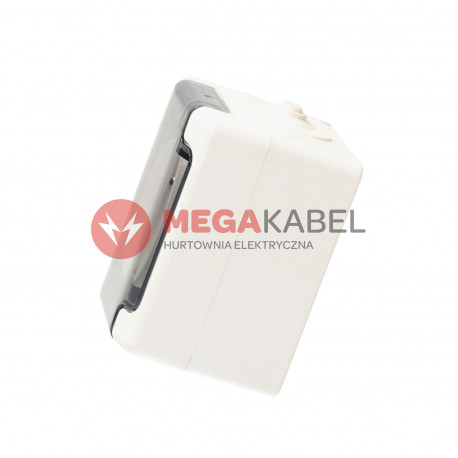 Breeze single socket with smoke flap 1814-32 white IP44 Kos