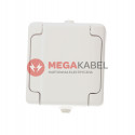 Bryza single socket with flap white 1804-32 white IP44 Kos