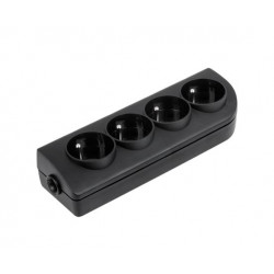 Black GN-40-2 4-pin z/u power socket ELGOTECH