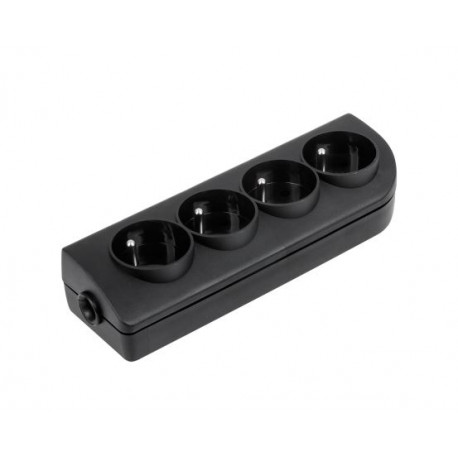 Gniazdo sieciowe 4-krotne z/u czarne GN-40-2 ELGOTECH
