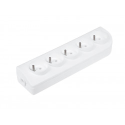 Power socket 5-fold with grounding white GN-50 ELGOTECH