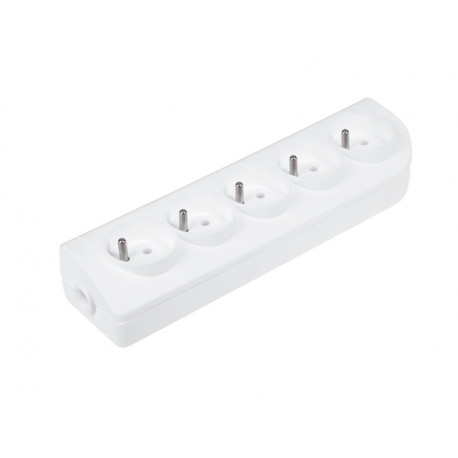Gniazdo sieciowe 5-krotne z uziemieniem białe GN-50 ELGOTECH