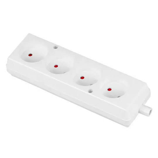 Portable quadruple 16A 2P 250V socket white ORNO Portable quadruple 16A 2P 250V socket white ORNO