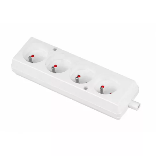Portable quadruple socket 16A 2P+Z 250V white ORNO