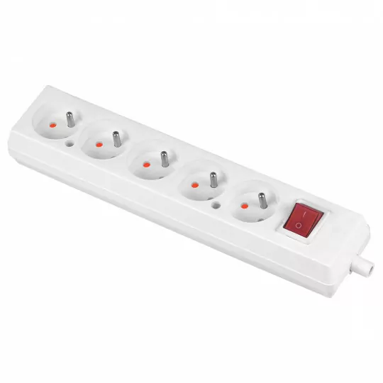 Portable socket with switch five-socket 16A 2P+Z 250V white ORNO Portable socket with switch five-socket 16A 2P+Z 250V white ORNO