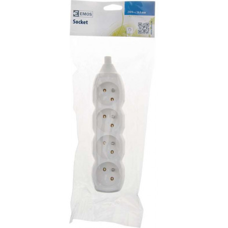 Gnizdo przedłużacza 4-GN z/u białe P0400 Emos