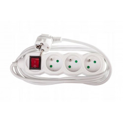 Residential extension cable 2meter 3-GN with grounding + switch P1312 Emos