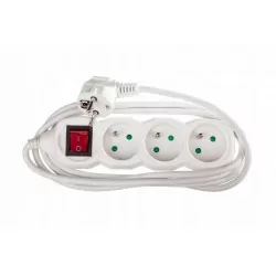 Residential extension cable 2meter 3-GN with grounding + switch P1312 Emos