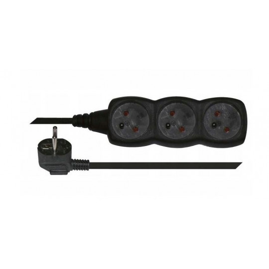 Residential extension cable 3m 3-GN grounded E0313 black Emos