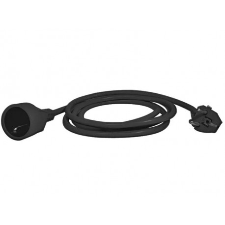 GN-1 grounded extension cable 3x1 black 3 meters PC0113 Emos