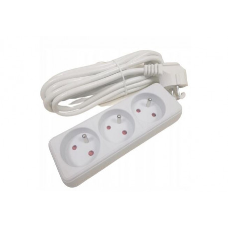 Extension cable 5m z/u 3GN 3x1 white P0315 Emos